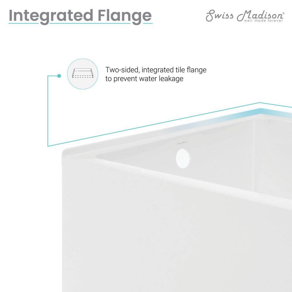 Swiss Madison Voltaire Left-Hand Drain Rectangular Alcove Bathtub SM-AB556