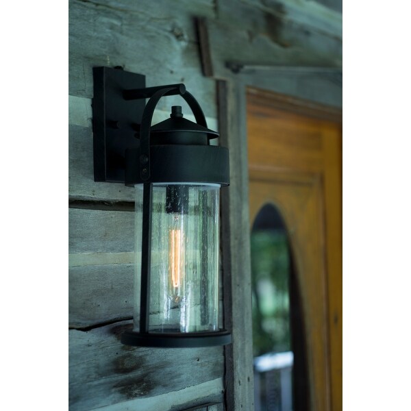 Cumberland 1 Light Dusk to Dawn Bronze Rustic Outdoor Wall Lantern Clear Glass - 8-in W x 19.75-in H x 9-in D Shopping - The Best Deals on Outdoor Wall Lanterns | 26685208