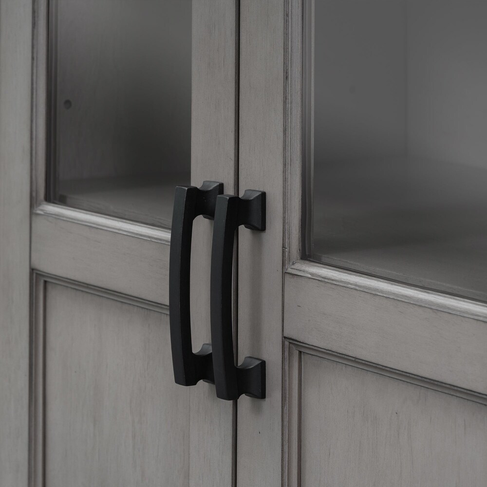 Featured Four door Storage Cabinet with Adjustable Shelf and Metal Handles