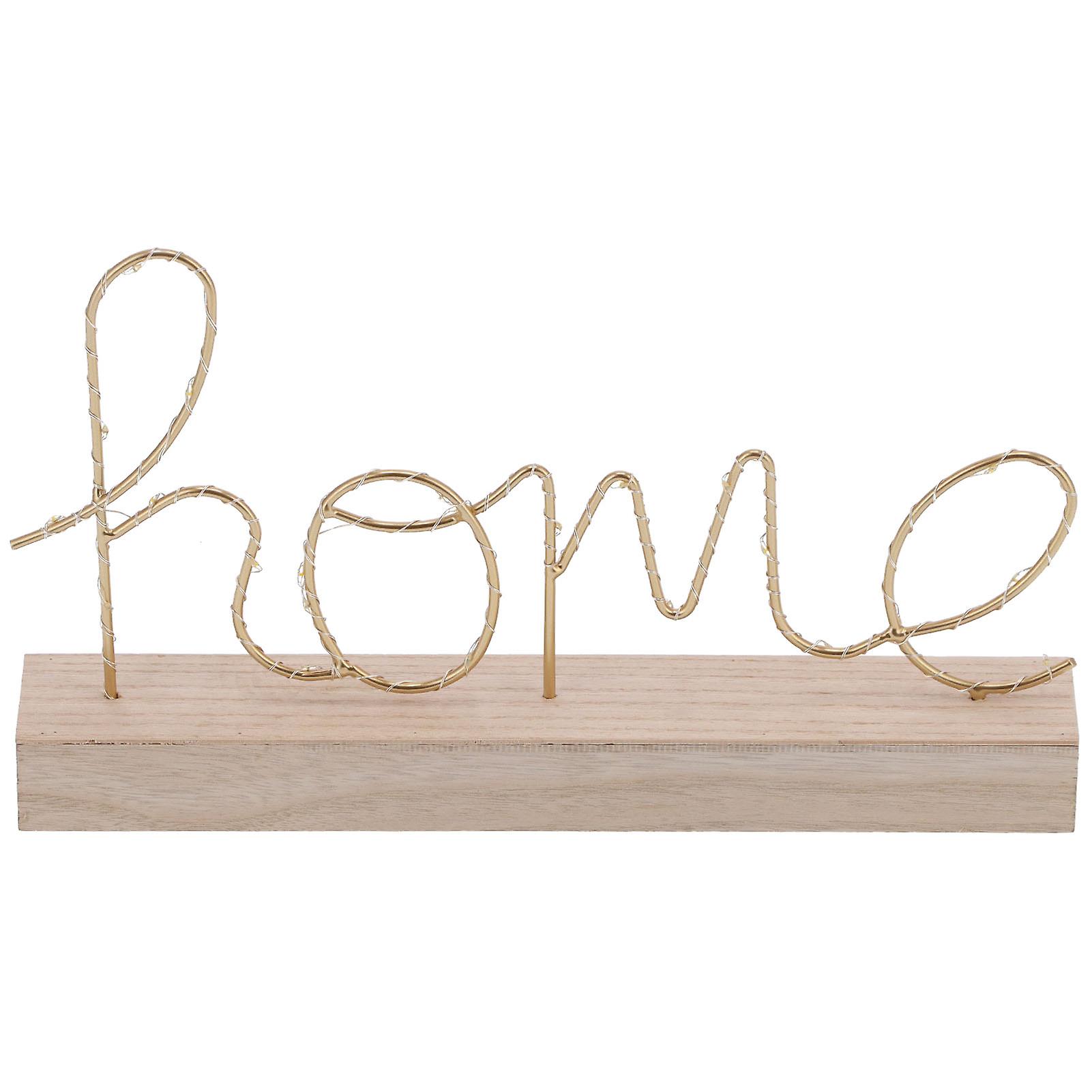 Night Light Letter Decoration Night Lamp Ornament With Wooden Base For Home Bedroom Bedside