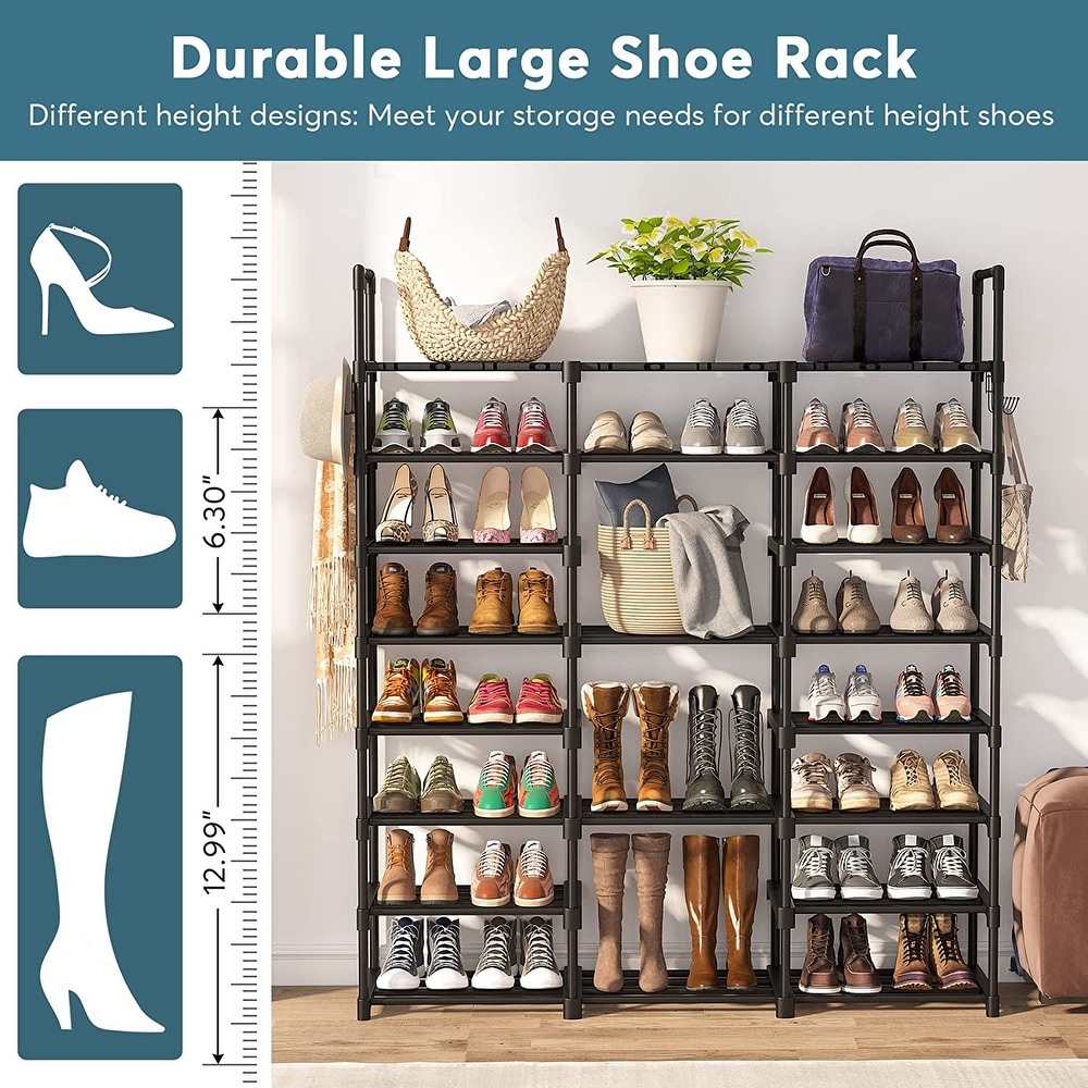 Large Shoe Rack Organizer   Tiered Storage Shoe Stand Tower for Sneakers  Heels  Flats  and Accessories by Lee Furniture