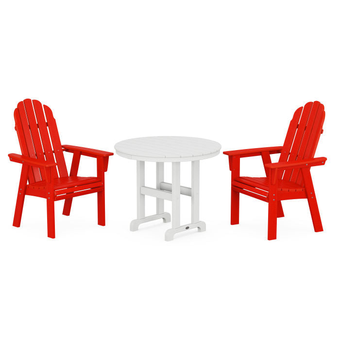 Polywood Vineyard Adirondack 3-Piece Round Dining Set PWS1352-1