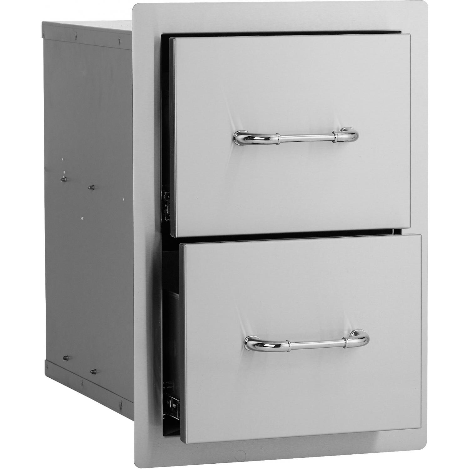 Bull 15-Inch Stainless Steel Double Access Drawer