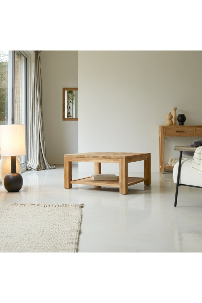 Square Teak Coffee Table  Tikamoon Eve   Transitional   Coffee Tables   by Oroa   Distinctive Furniture  Houzz