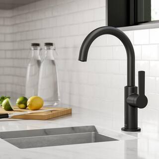 KRAUS Oletto Single-Handle Kitchen Bar Faucet in Matte Black KPF-2822MB