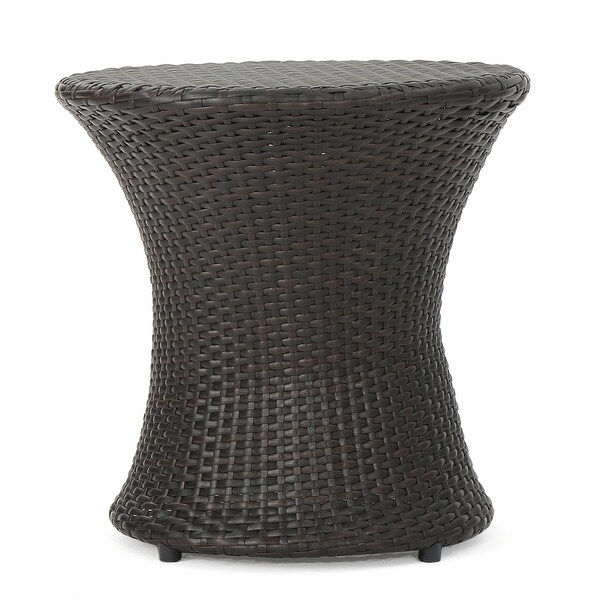 Outdoor Wicker Hourglass Side Table not Glass Top for Garden and Balcony or Living Room