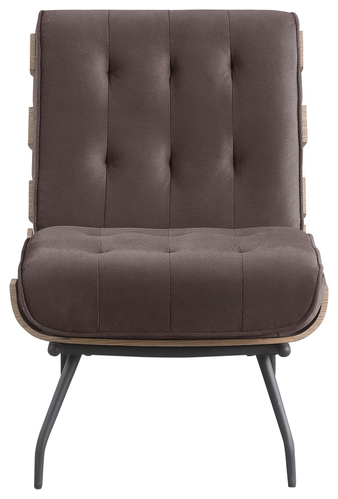 Aloma Armless Tufted Accent Chair Dark Brown   Modern   Armchairs And Accent Chairs   by Modon  Houzz