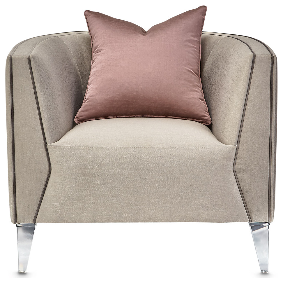 Linea Matching Chair   Metallic/Silver Mist   Contemporary   Armchairs And Accent Chairs   by Michael Amini  Houzz