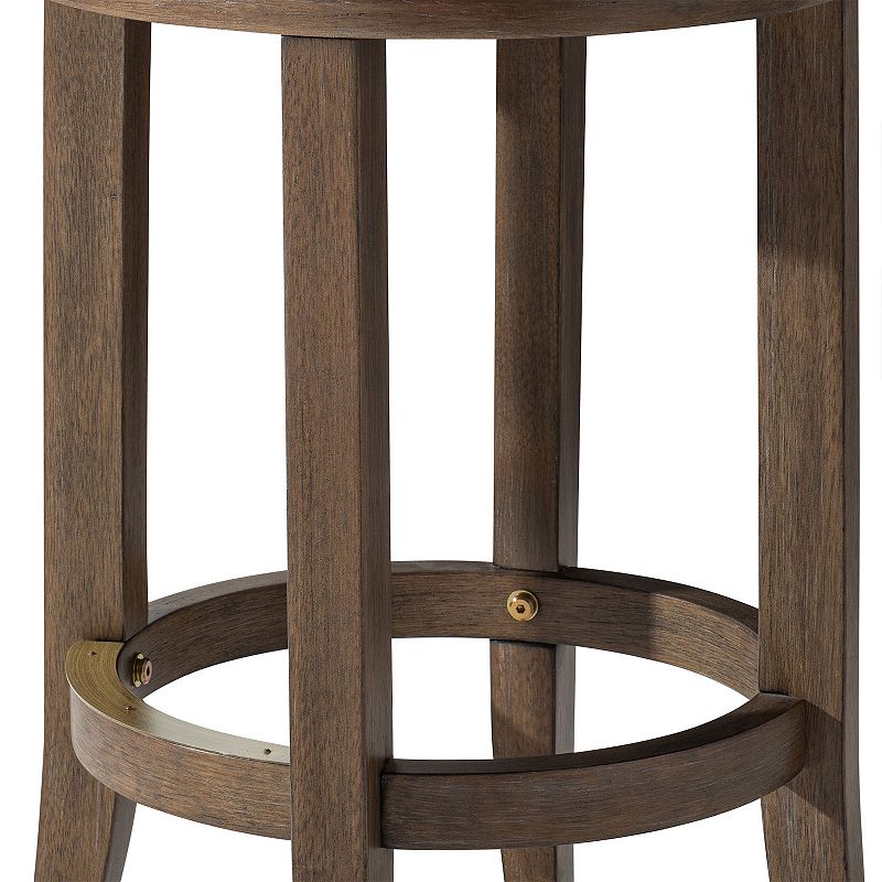 Maven Lane Eva Counter Stool In Walnut Finish With Marksman Saddle Vegan Leather