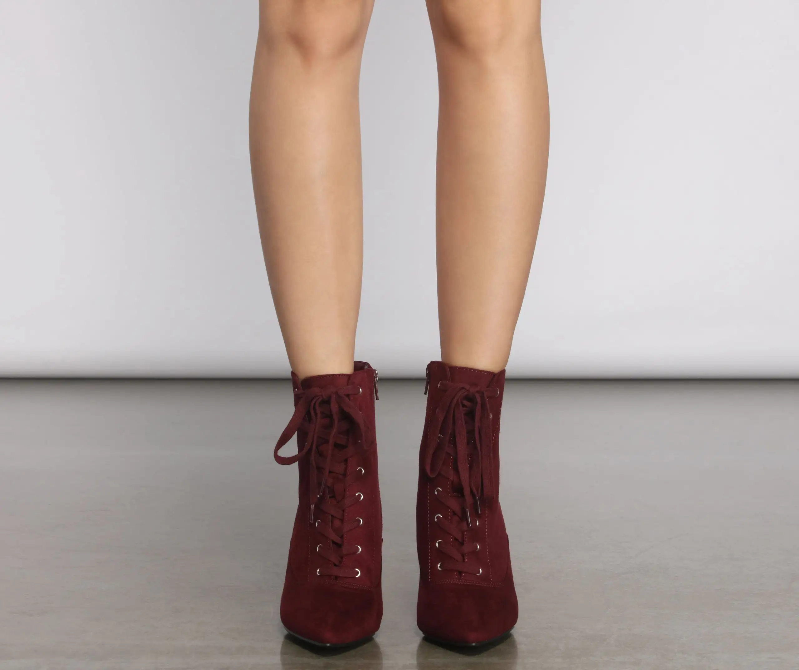 Sleek and Chic Lace Up Stiletto Booties