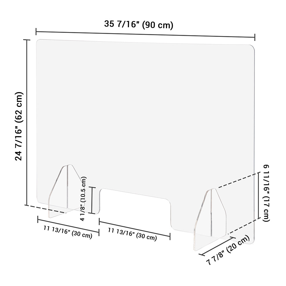 Yescom Sneeze Guards with Window Acrylic Desk Partitions 36x24