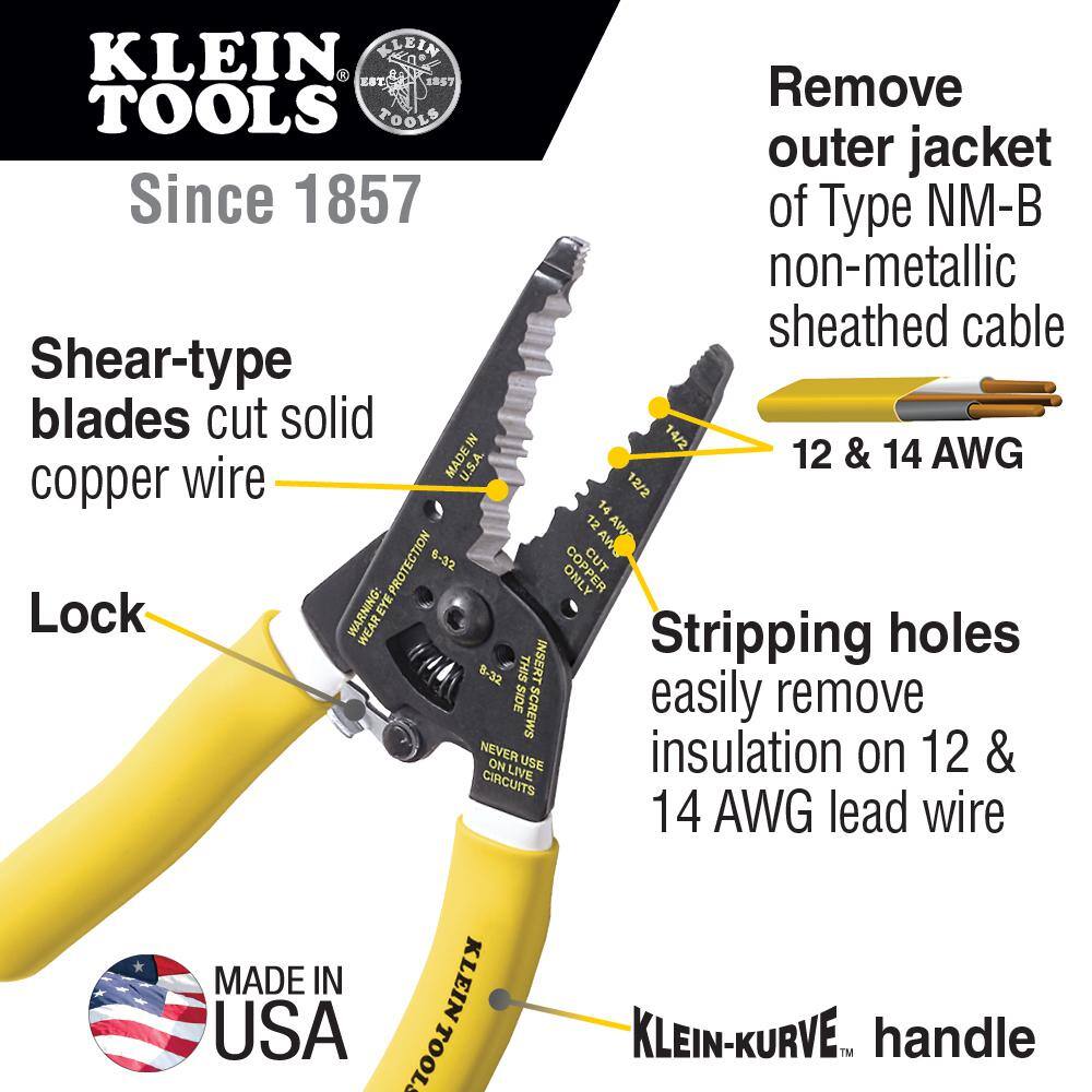 Klein Tools 7-34 in. Klein-Kurve Dual Non-Metallic Cable Stripper and Cutter K1412