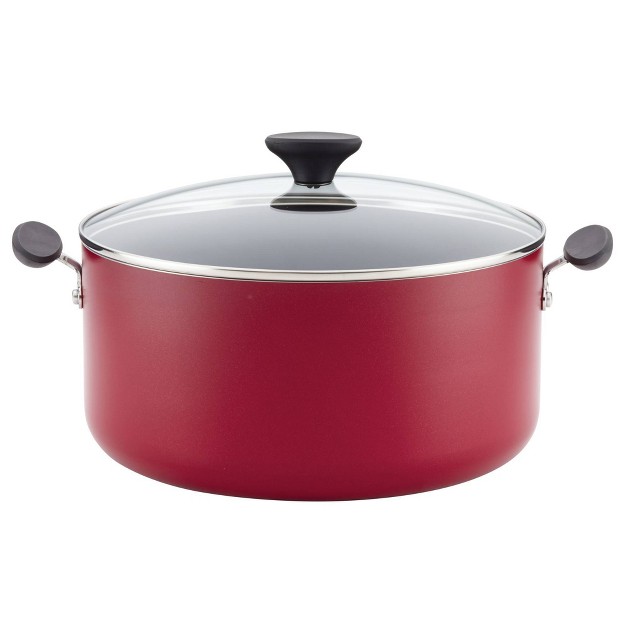 Farberware Reliance 10qt Aluminum Nonstick Wide Stock Pot Red