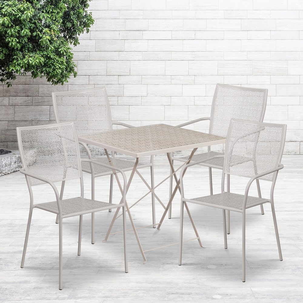 28 inch Square 5 piece Indoor/ Outdoor Folding Table and Chairs Set