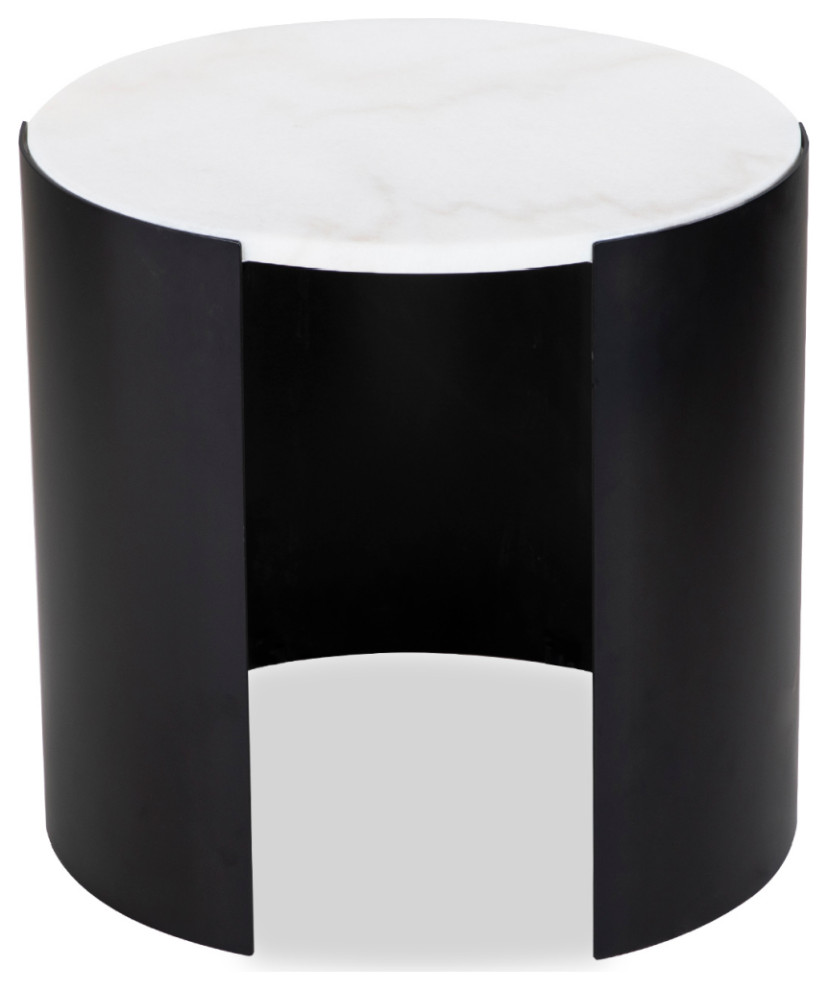 White Marble Top Side Table  Liang  ampEimil Samba   Industrial   Side Tables And End Tables   by Oroa   Distinctive Furniture  Houzz