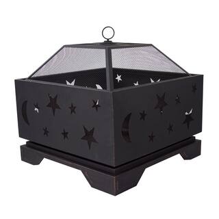 Pleasant Hearth Stargazer Deep Bowl 26 in. x 26 in. Square Steel Wood Fire Pit in Rubbed Bronze OFW314S