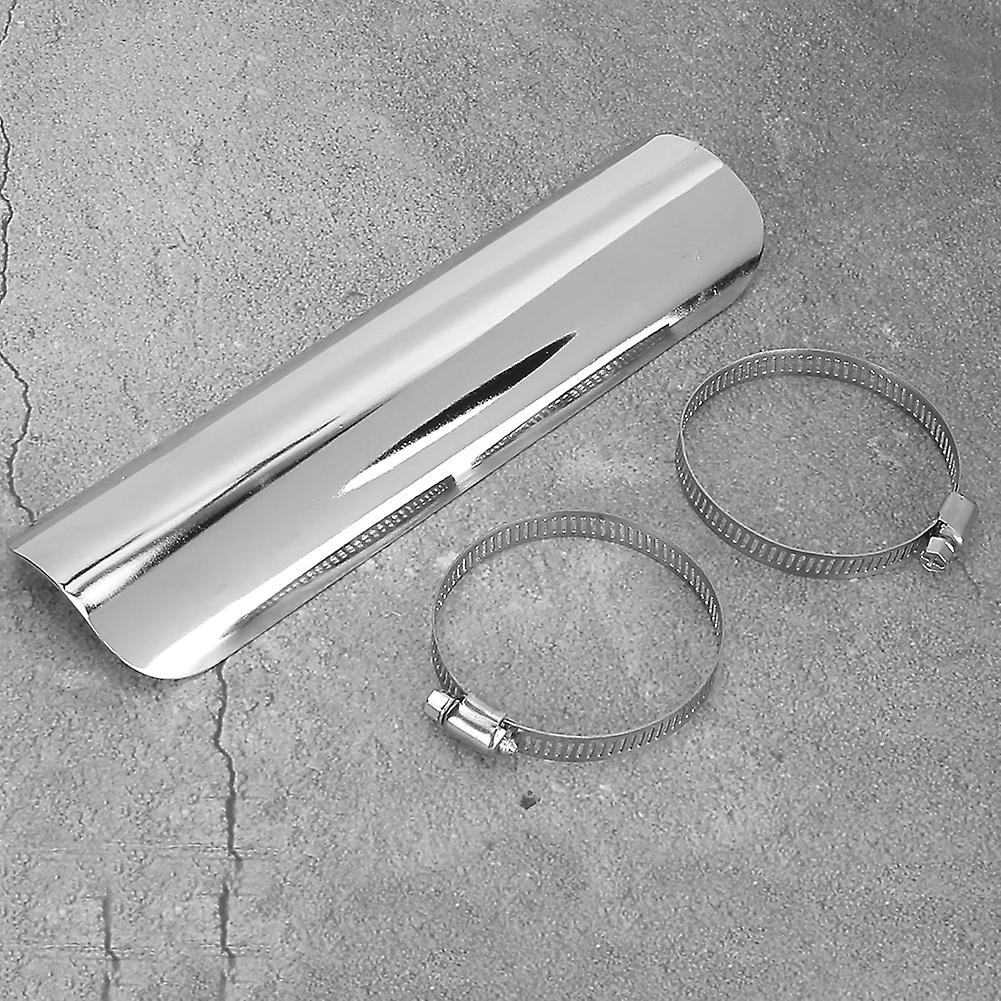 Exhaust Pipe Heat Shield Chrome Plate For Universal Motorcycle 50-70mm/2.0-2.76in