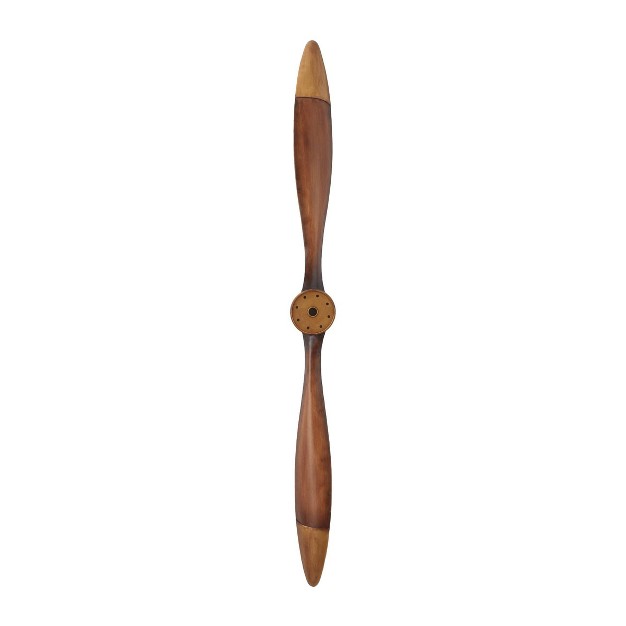 Metal Airplane Propeller 2 Blade Wall Decor With Aviation Detailing Brown Olivia amp May