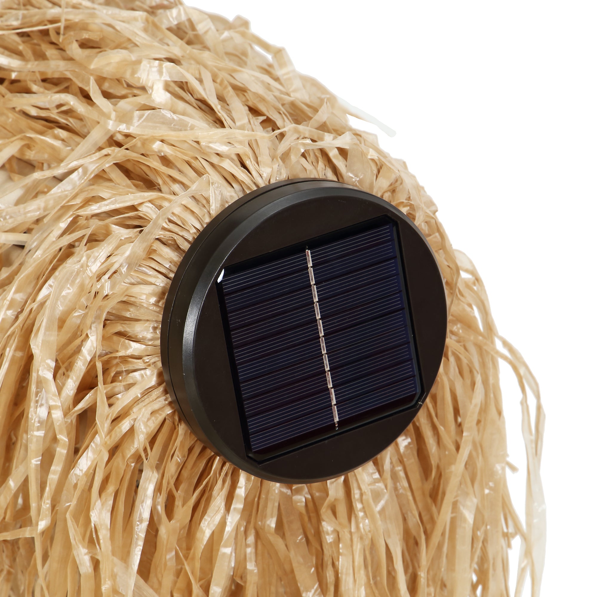 Autlaycil 9FT Double Tiers Solar LED Lights Thatched Tiki Umbrella, Outdoor, Pool, Patio, Beach