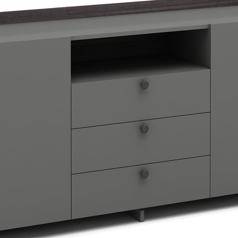 RADDIX Credenza Cabinet 160cm - Iron Grey & Brown