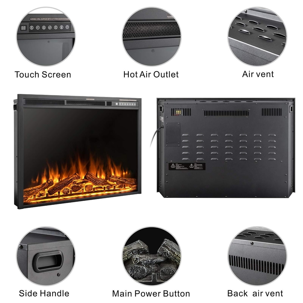 Electric 750W/1500W Infrared Fireplace with Timer and Remote Control