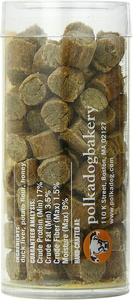 Polkadog Sfizis Lucky Duck Recipe Dehydrated Dog Treats， 2-oz tube