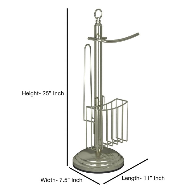 Freestanding Toilet Tissue Holder With Storage Brushed Nickel Nu Steel