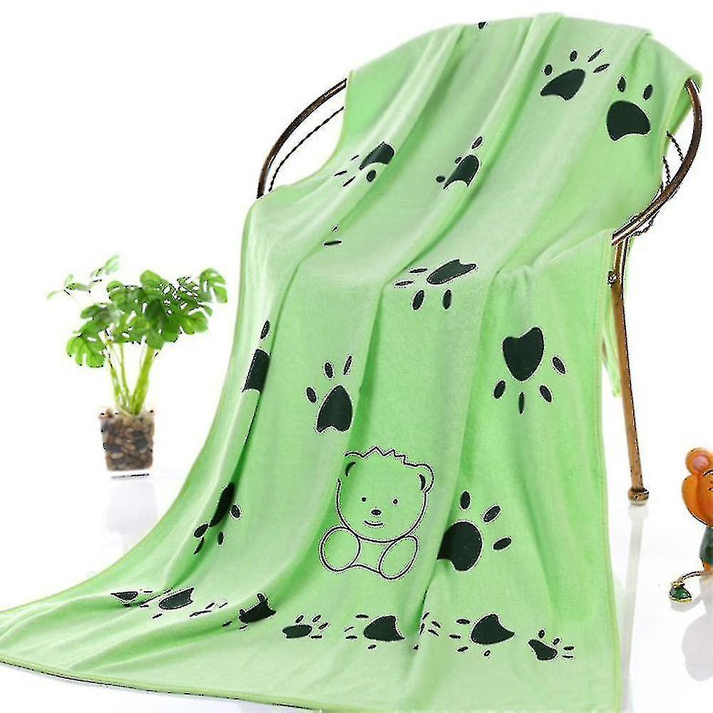 Absorbent Pet Bath Towel Microfiber Dog Drying Towel，140*70cm，green