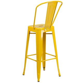 Flash Furniture 30.25 in. Yellow Metal Bar Stool CH3132030GBYL