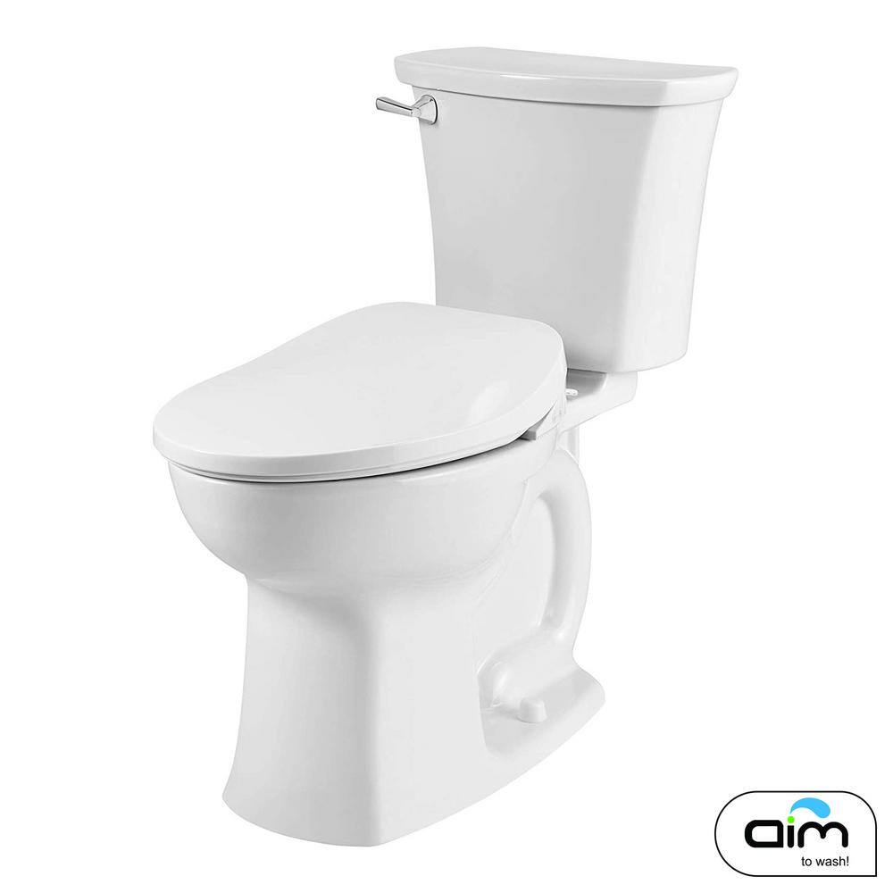 Aim to Wash! Electric Bidet Seat with Hot Water and Heated Seat for Elongated Toilet in White 01-2849