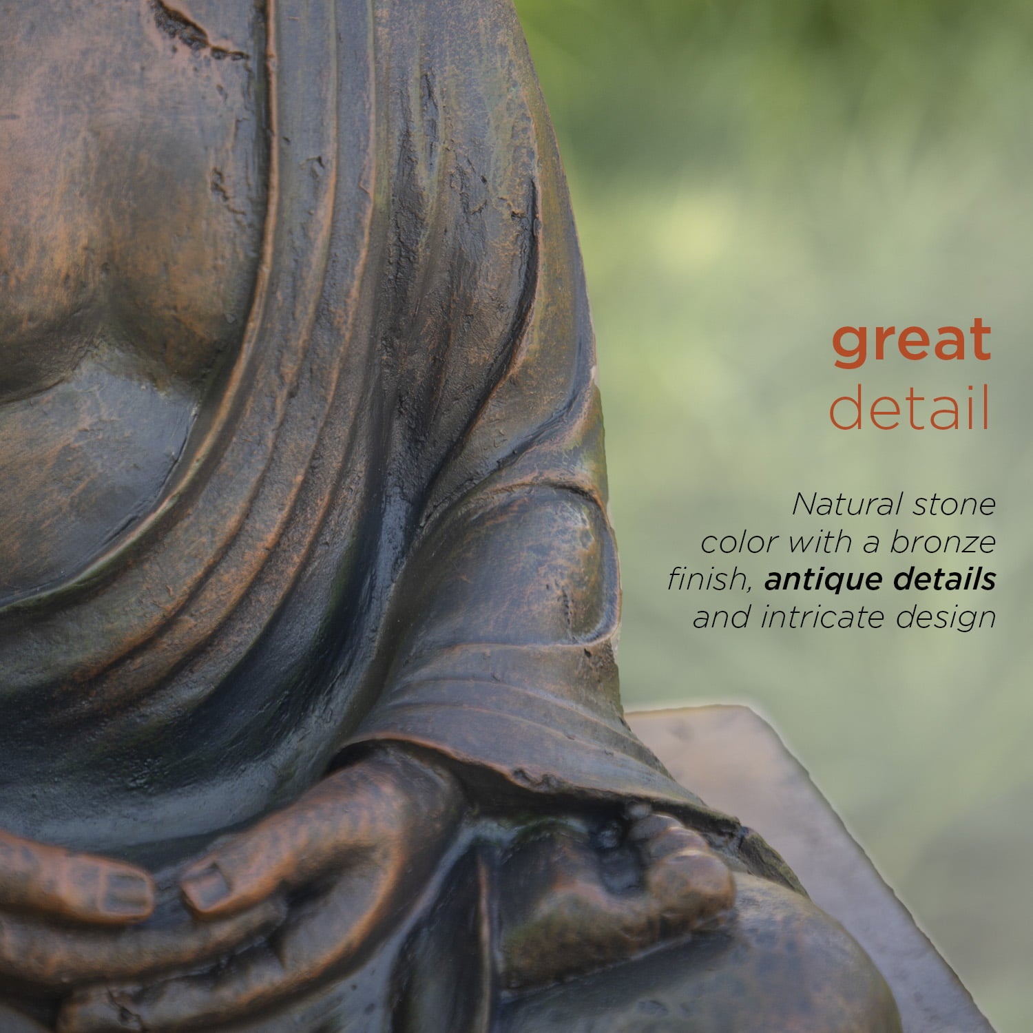 Alpine Corporation 15" Meditating Buddha Garden Statue