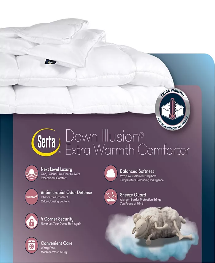 Serta Down Illusion Antimicrobial Down Alternative Extra Warmth Comforter - King California King