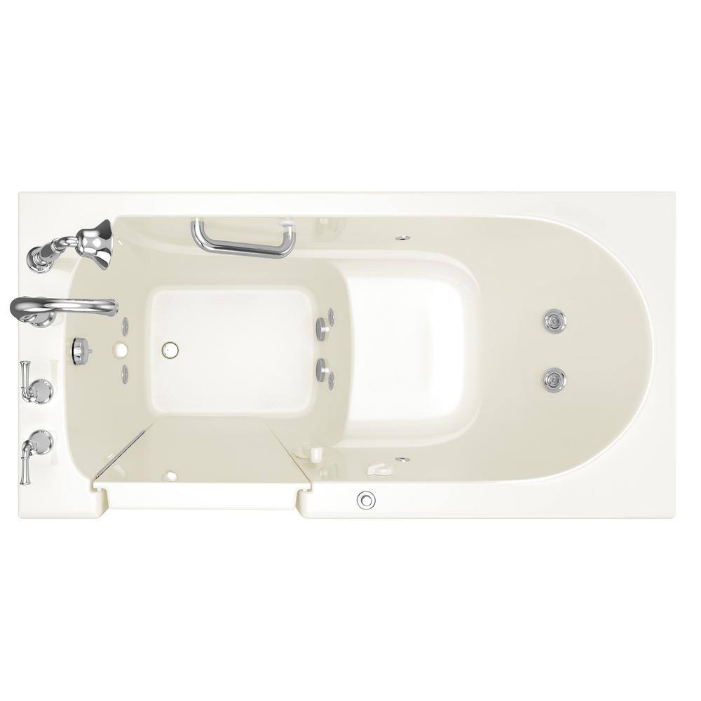 American Standard Exclusive Series 60 in. x 30 in. Left Hand Walk-In Whirlpool Bathtub with Quick Drain in Linen 3060.409.WLL-PC