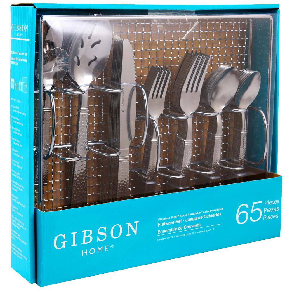 Gibson Home Prato 65-Piece Flatware Set with Wire Caddy (Service for 4) 985100585M