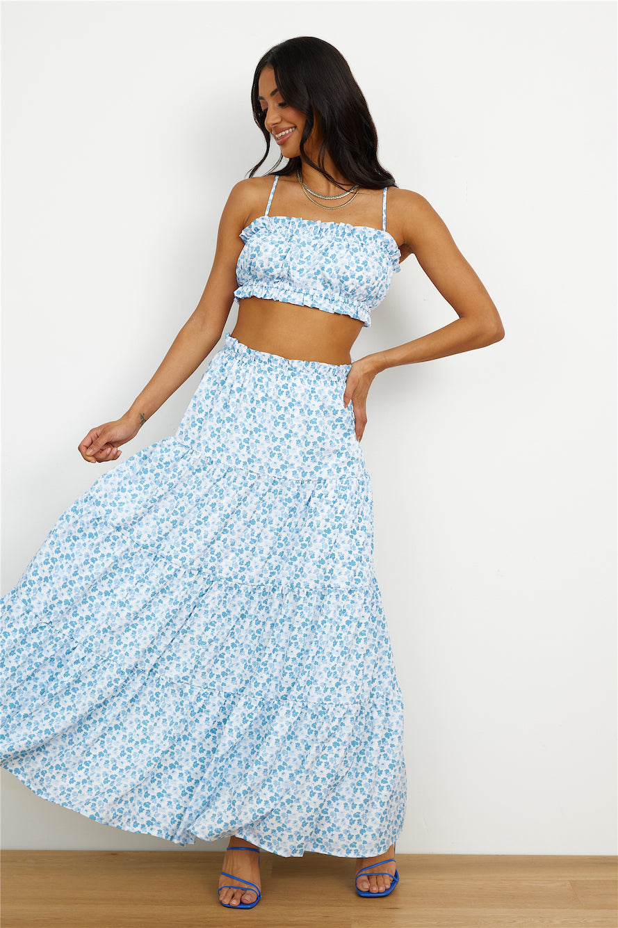 Pretty Dance Crop Top Blue