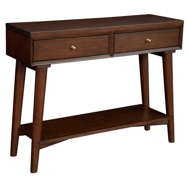 Alpine Furniture Flynn Mid Century Modern Console Table with 2 Drawers