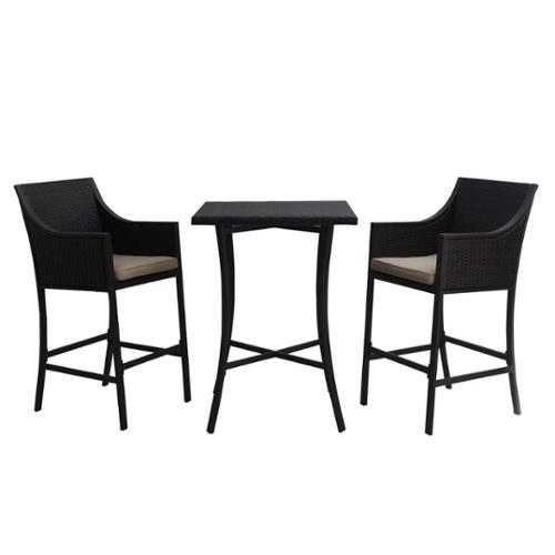 Pyra 3 Piece Outdoor Wicker Bar Set with Cushions