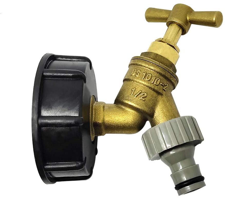 SEIWEI IBC S60X6 Tank Adapter to Brass Garden Tap with 1.27 cm Hose Connection