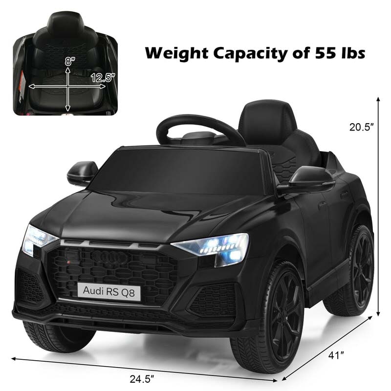 12V Licensed Audi Q8 Kids Ride On Car, Battery Powered 4 Wheeler Riding Toy Car with Remote Control