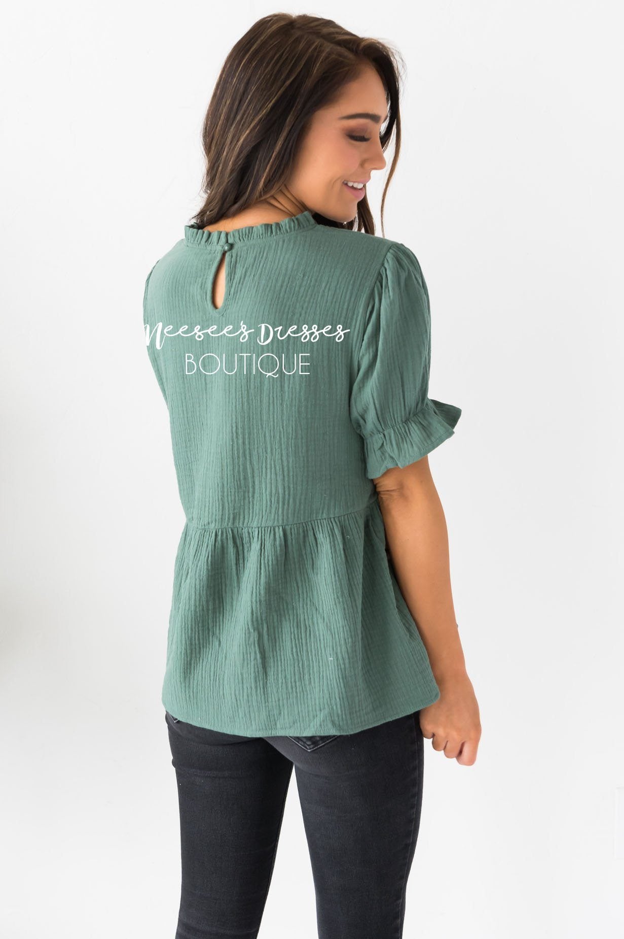 Having Fun Modest Peplum Blouse