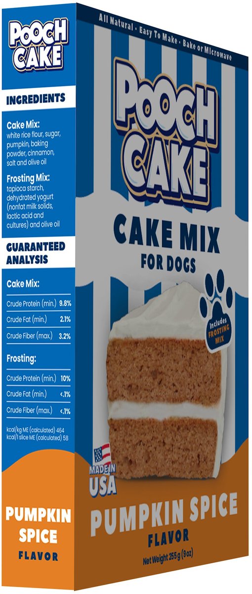 Pooch Cake Wheat-Free Pumpkin Spice Cake Mix and Frosting Dog Treat， 9-oz box