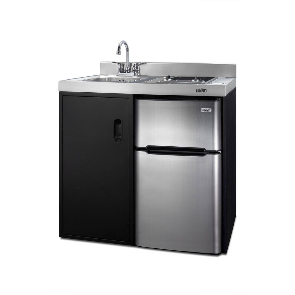 Summit Appliance 36 in. Compact Kitchen in Black CK36ELGLASS