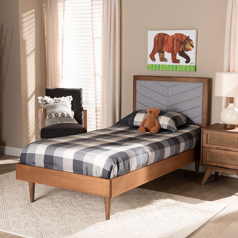 Baxton Studio Tasha Upholstered Twin Platform Bed