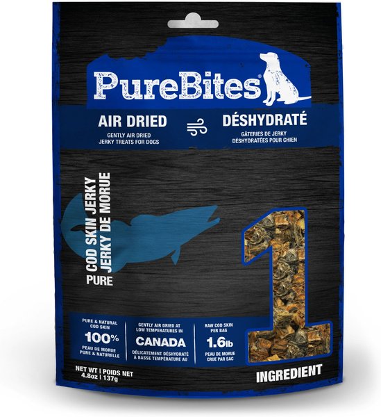 PureBites Dog Cod Jerky Treat， 4.8-oz bag