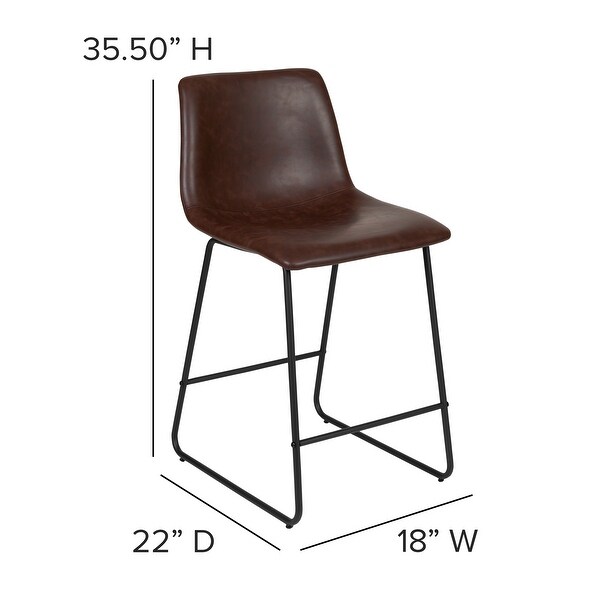 LeatherSoft Counter-height Stools (Set of 2)