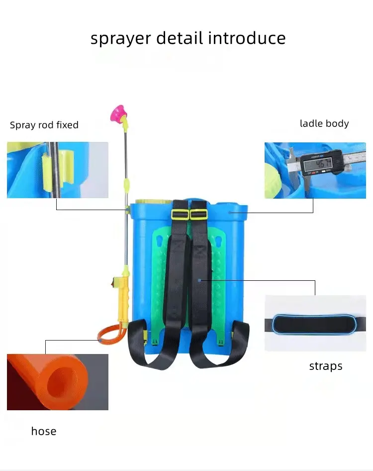 Dl New  Best Selling 16L PE Tank PP Bottom Agriculture Rechargeable Battery Electric Knapsack Sprayer