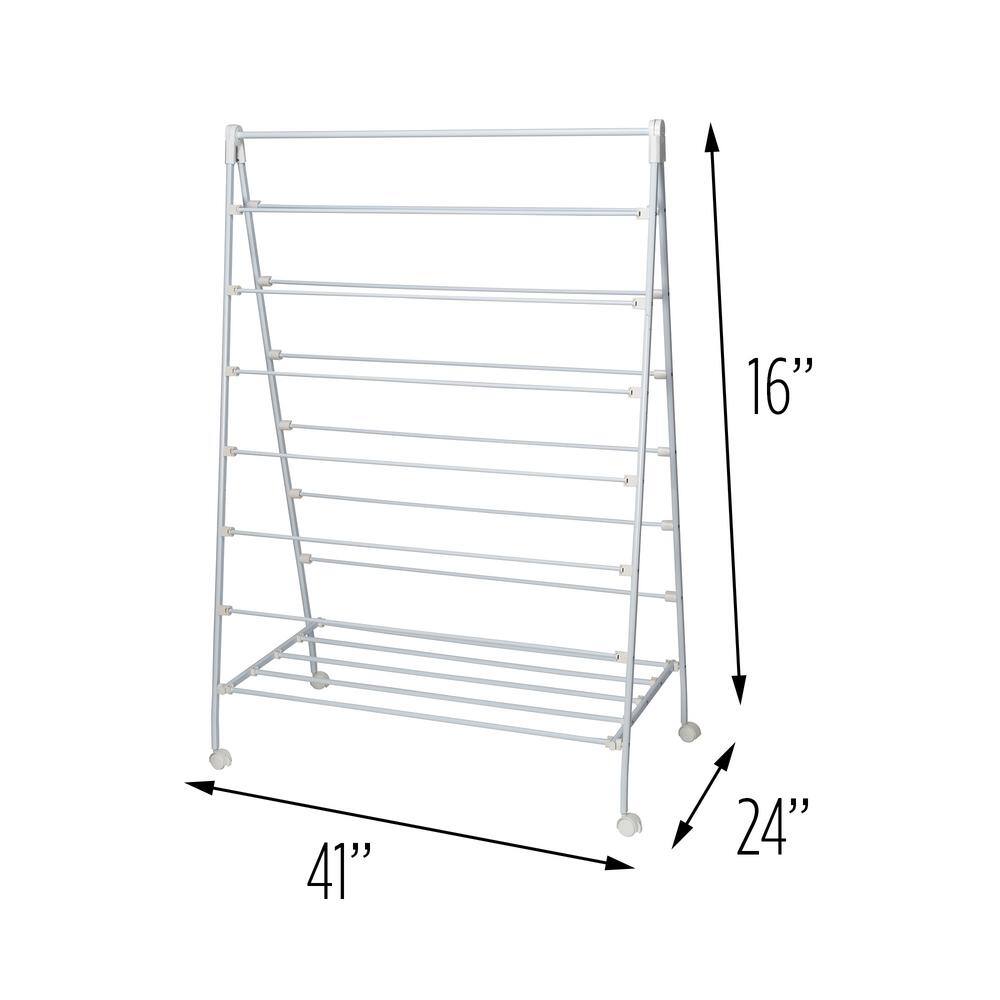 Honey-Can-Do 22 in. x 58 in. White Steel Portable Clothes Drying Rack with A-Frame Design DRY-08551