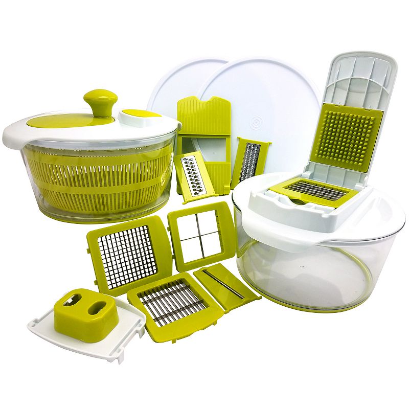 MegaChef 10-in-1 Salad Spinning Slicer， Dicer and Chopper