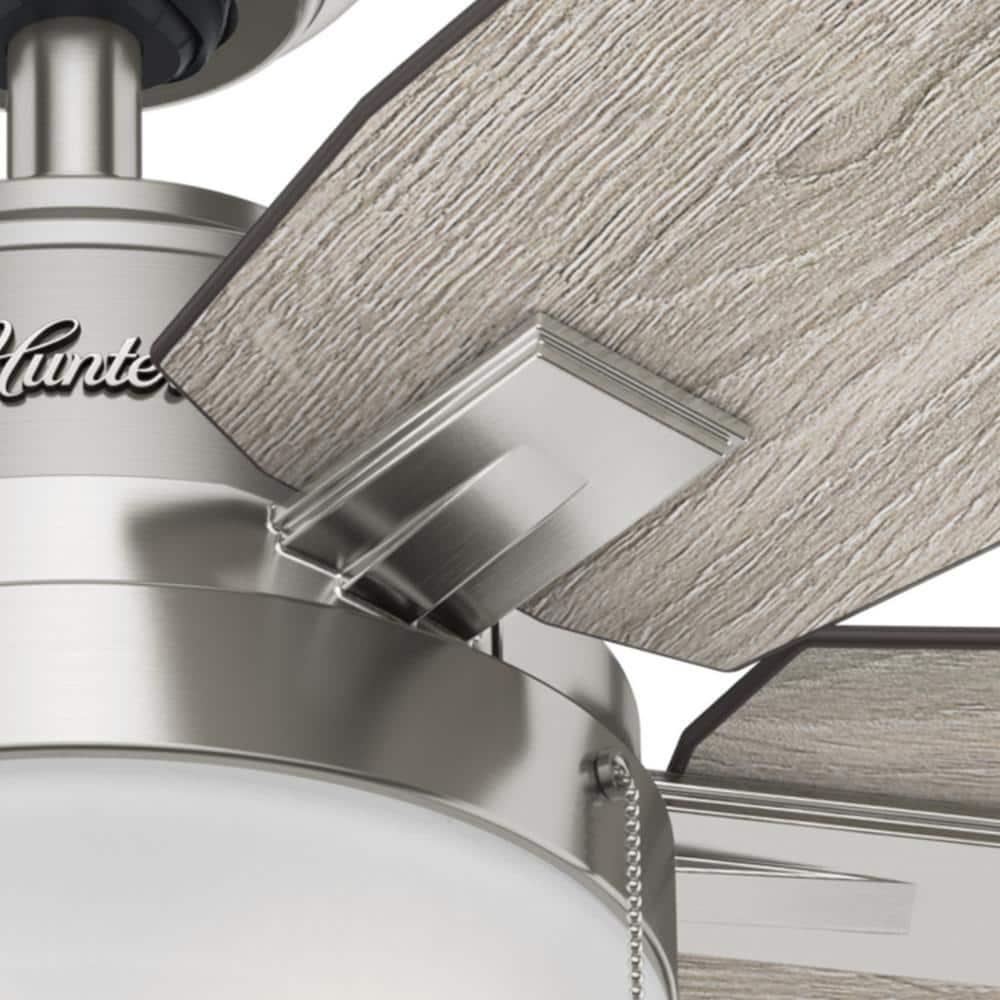 Hunter Antero 54 in LED Indoor Brushed Nickel Ceiling Fan with Light