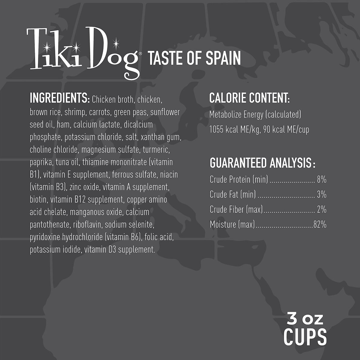 Tiki Dog Taste of Spain Chicken and Shrimp Paella Recipe in Broth Gluten-Free Wet Dog Food， 3-oz cup， case of 4